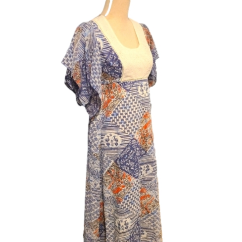 Groovy Vintage Patchwork Maxi Dress
